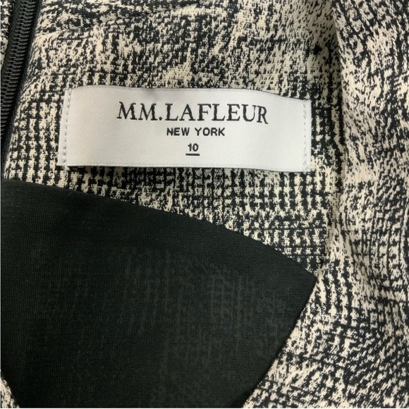 MM Lafleur Aditi Dress in Black and White Jacquard Crackle Print New Size 10 - Picture 12 of 13